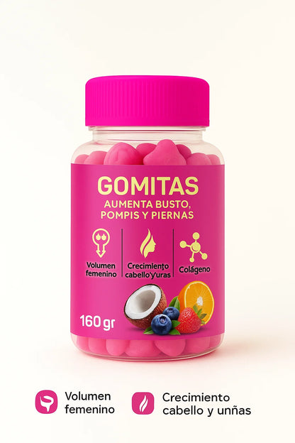 GOMITAS FUCSIA  AUMENTA BUSTO+POMPIS