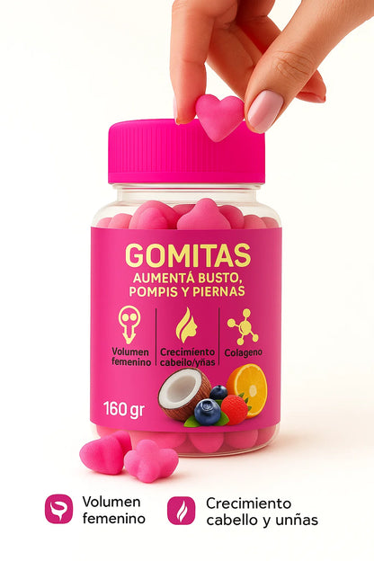 GOMITAS FUCSIA  AUMENTA BUSTO+POMPIS